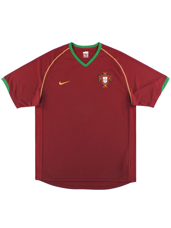 Portugal maillot rétro domicile premier uniforme de football maillot de football pour hommes 2006-2008